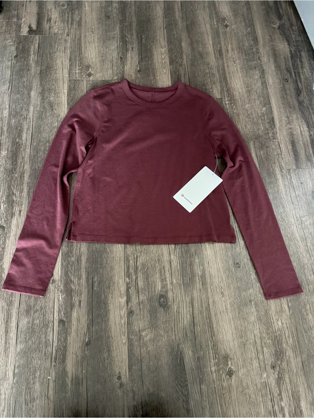 NWT Lululemon Classic-Fit Cotton-Blend Long Sleeve Shirt Red Merlot 2